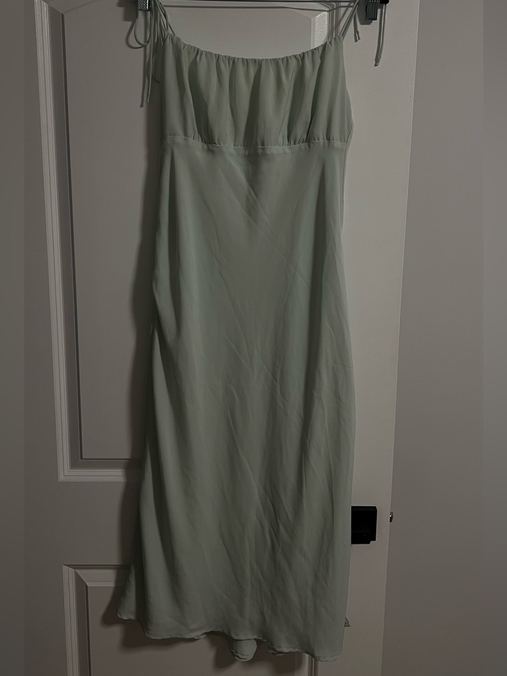 Light Sage Green Slip Dress with Tie Straps